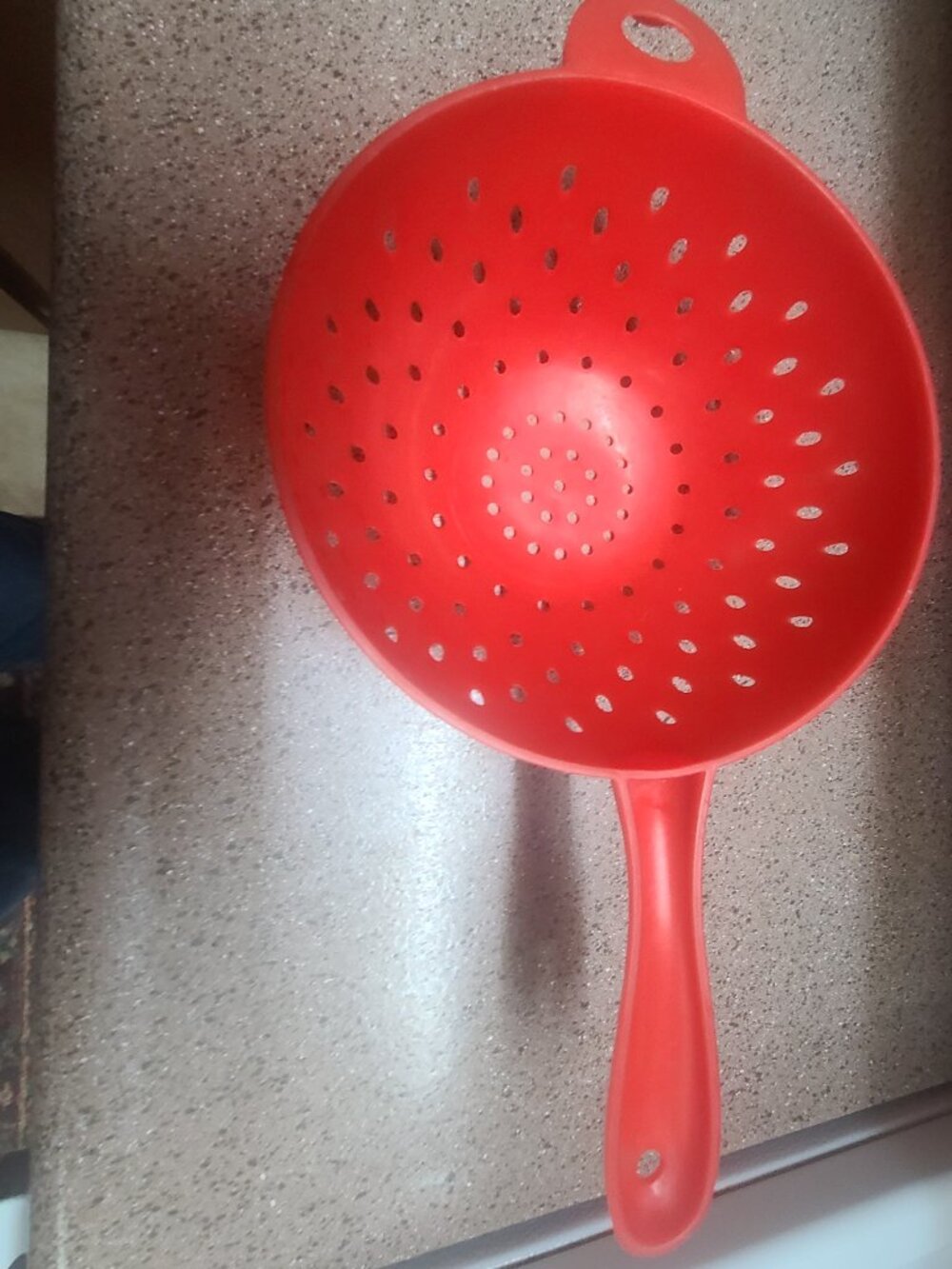 VTG IKEA of Sweden Red Plastic Strainer Colander With Handle Made in PRC China